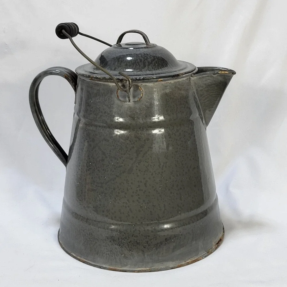 VTG Gray Granite Ware Enamelware Cowboy Camping 11